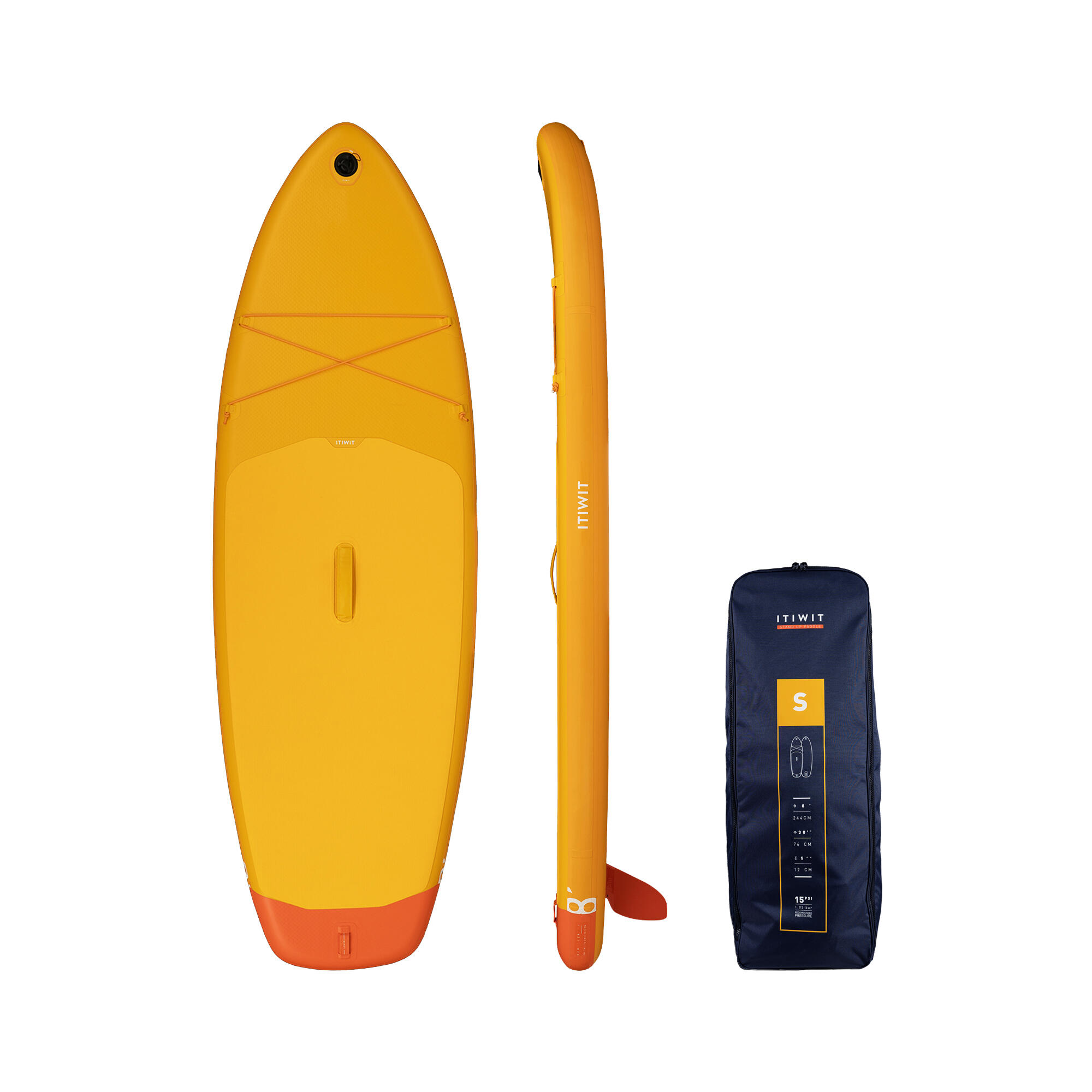 ITIWIT SUP-Board Stand Up Paddle aufblasbar 8' - SUP100 Gr. S gelb